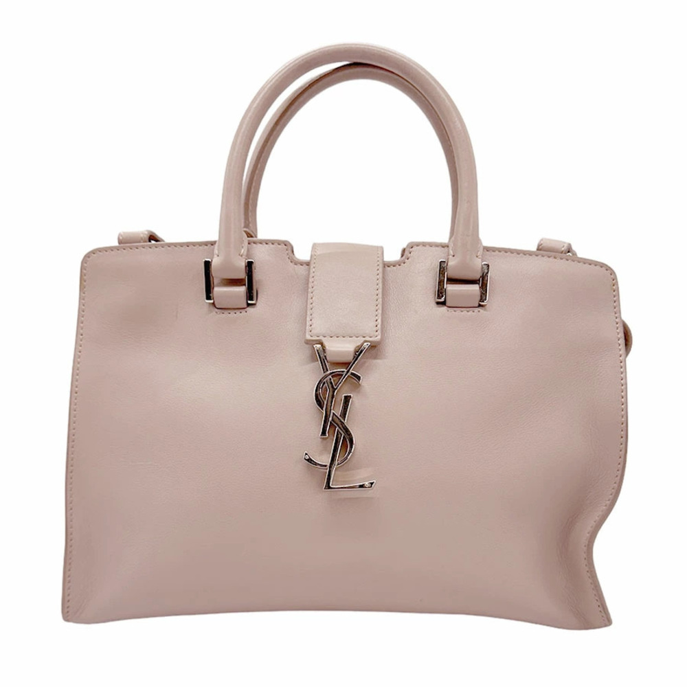 Saint Laurent Baby Cabas Leather 2way Shoulder Bag Pink